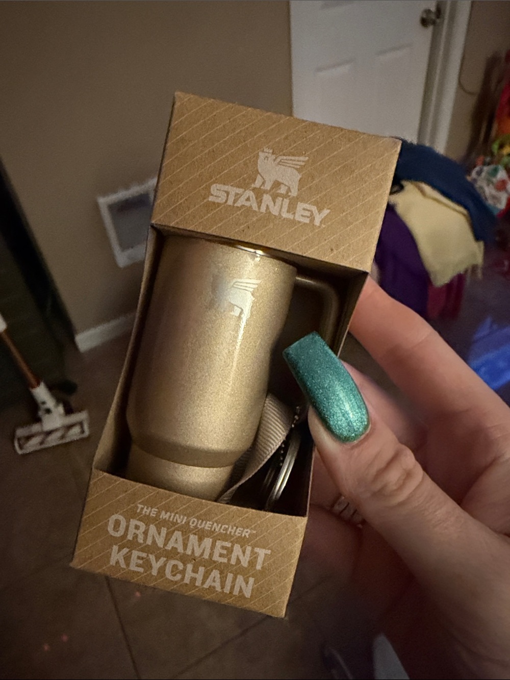 Stanley Metallic Gold Mini Quencher Ornament Keychain